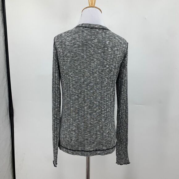 Michael Stars Sweater Womens OS One Size Grey Hidden Snap Buttons Long Sleeve - Picture 7 of 14